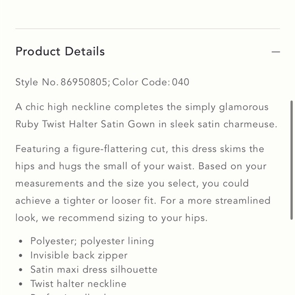 ANTHROPologie gown. Size 10. Worn once and dry cleaned ! - Picture 5 of 5